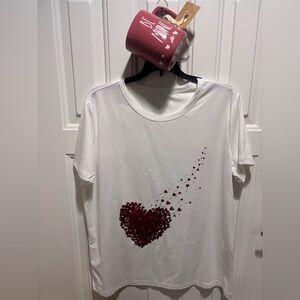 Classic White  Women’s T-Shirt with heart design!